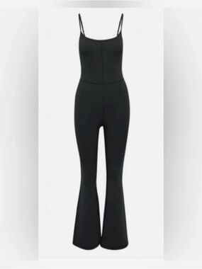 ARITZIA WILFRED FREE Black Divinity Jumpsuit Kick Flare Stretch Unitard